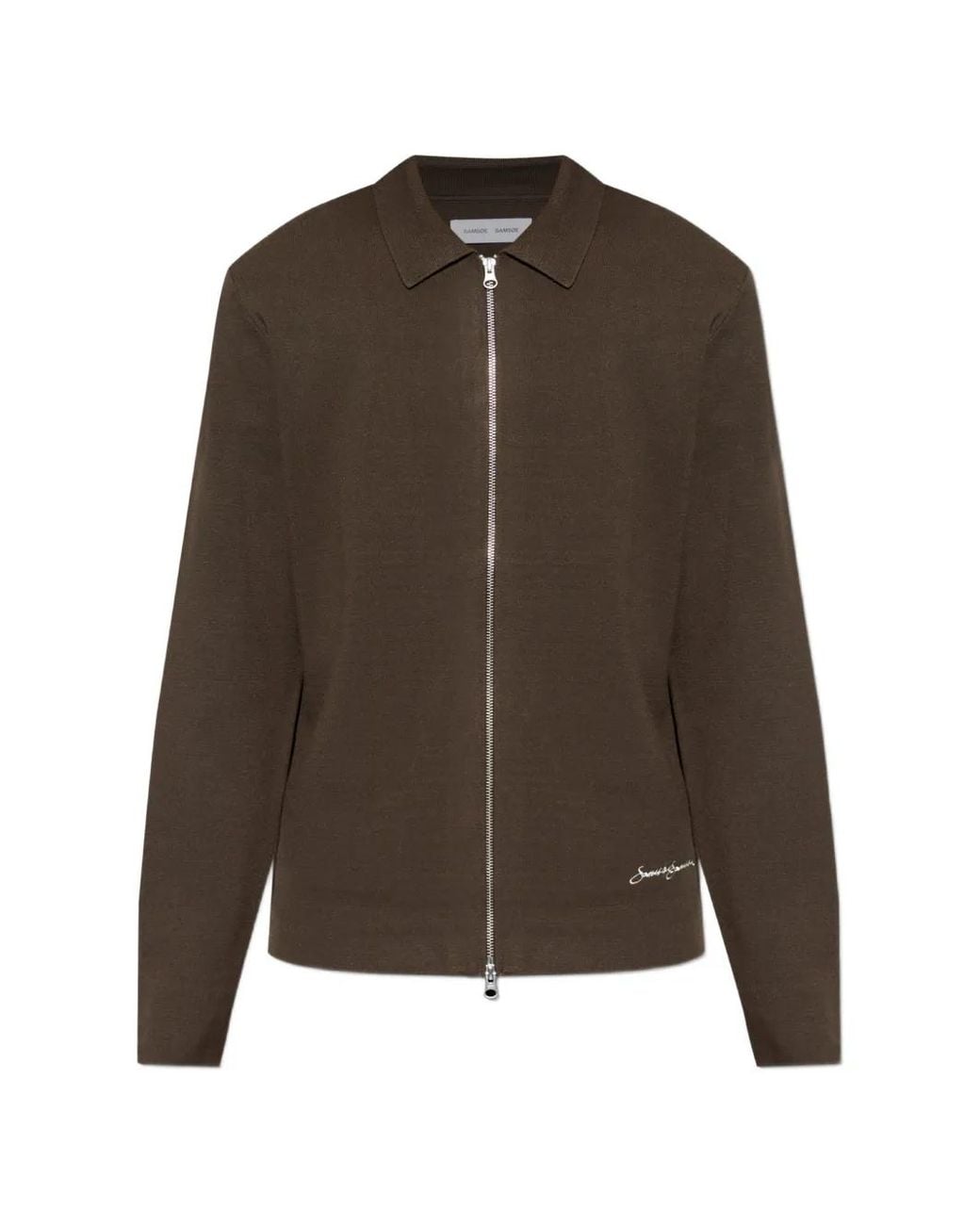 Samsøe & Samsøe Brown Cardigan Samatt À Col Polo for men