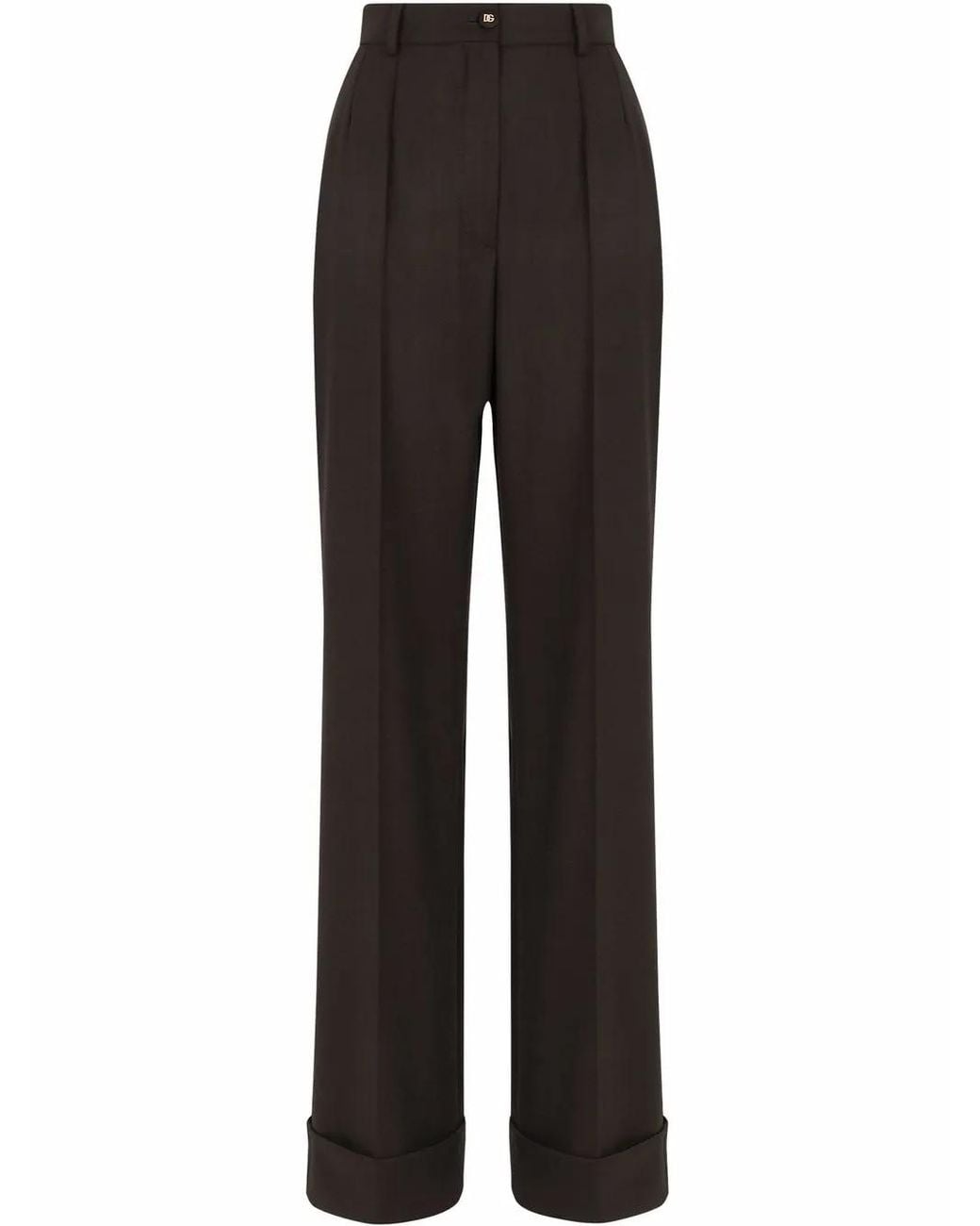 Dolce & Gabbana Black Wool Palazzo Trousers