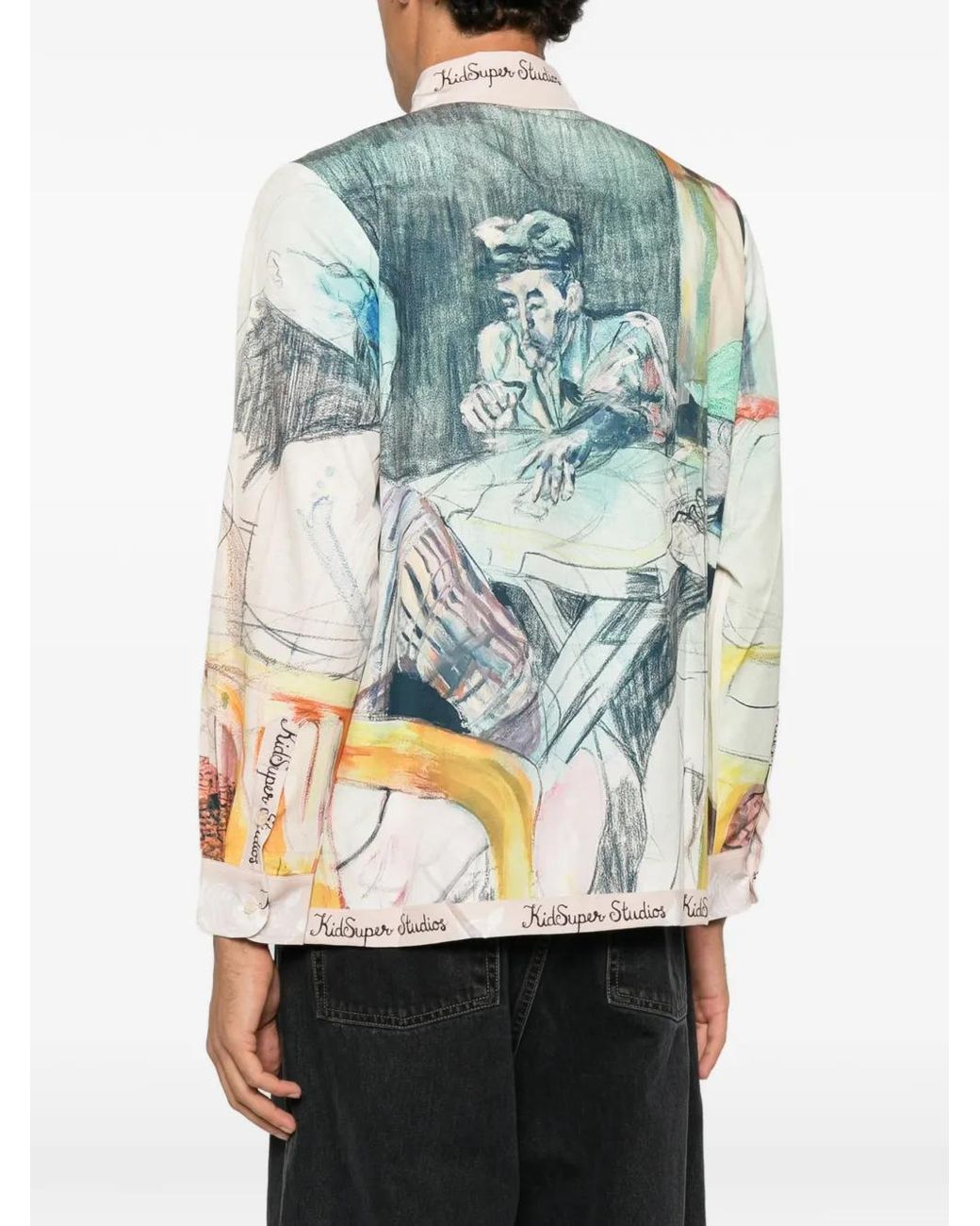 Kidsuper Blue Graphic-Print Button-Up Shirt for men