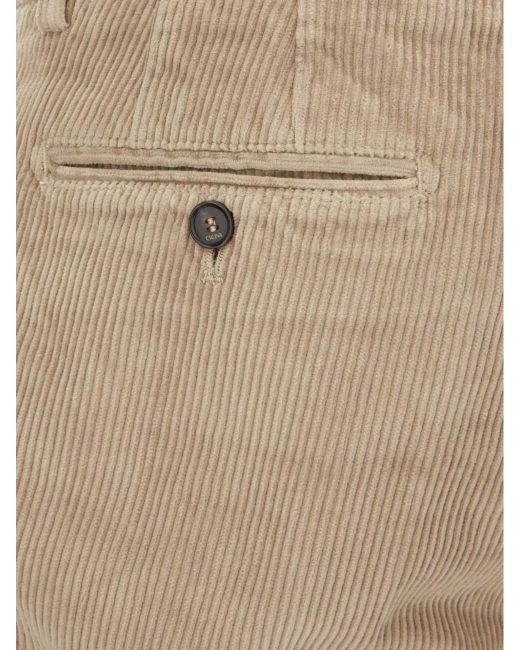 Cruna Natural Corduroy-Effect Trousers for men