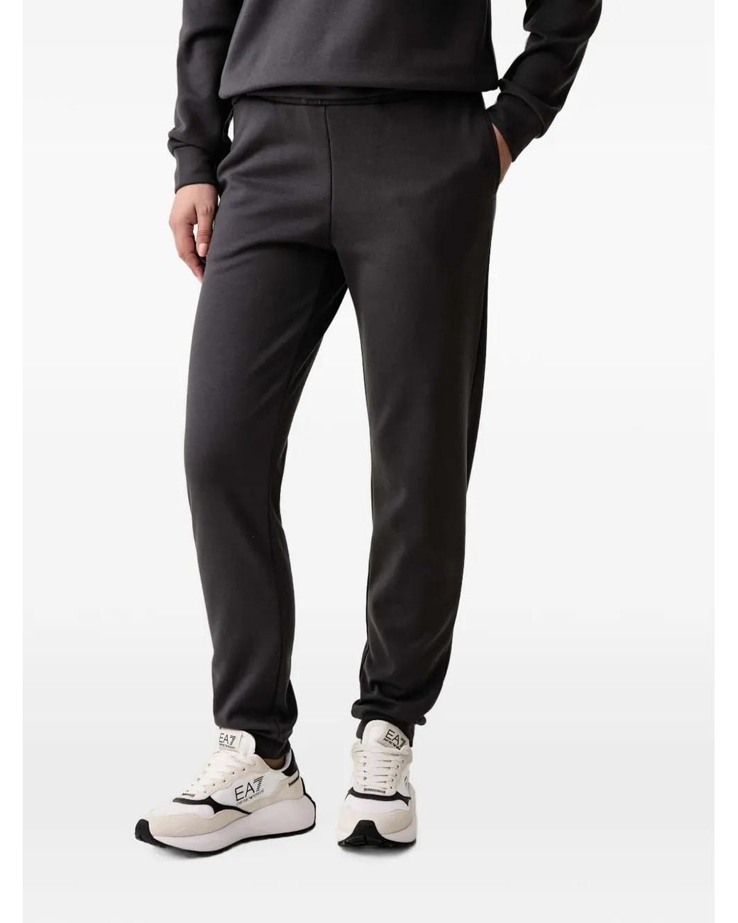 EA7 Black Logo-Print Track Suit
