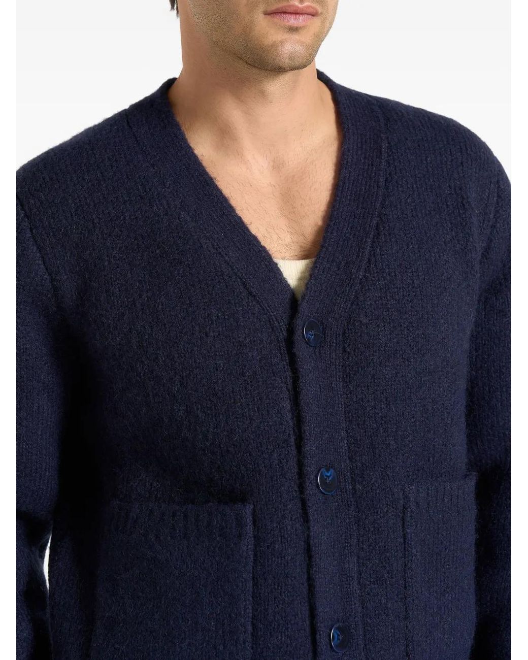 Manière De Voir Blue Aldo Knit Cardigan for men