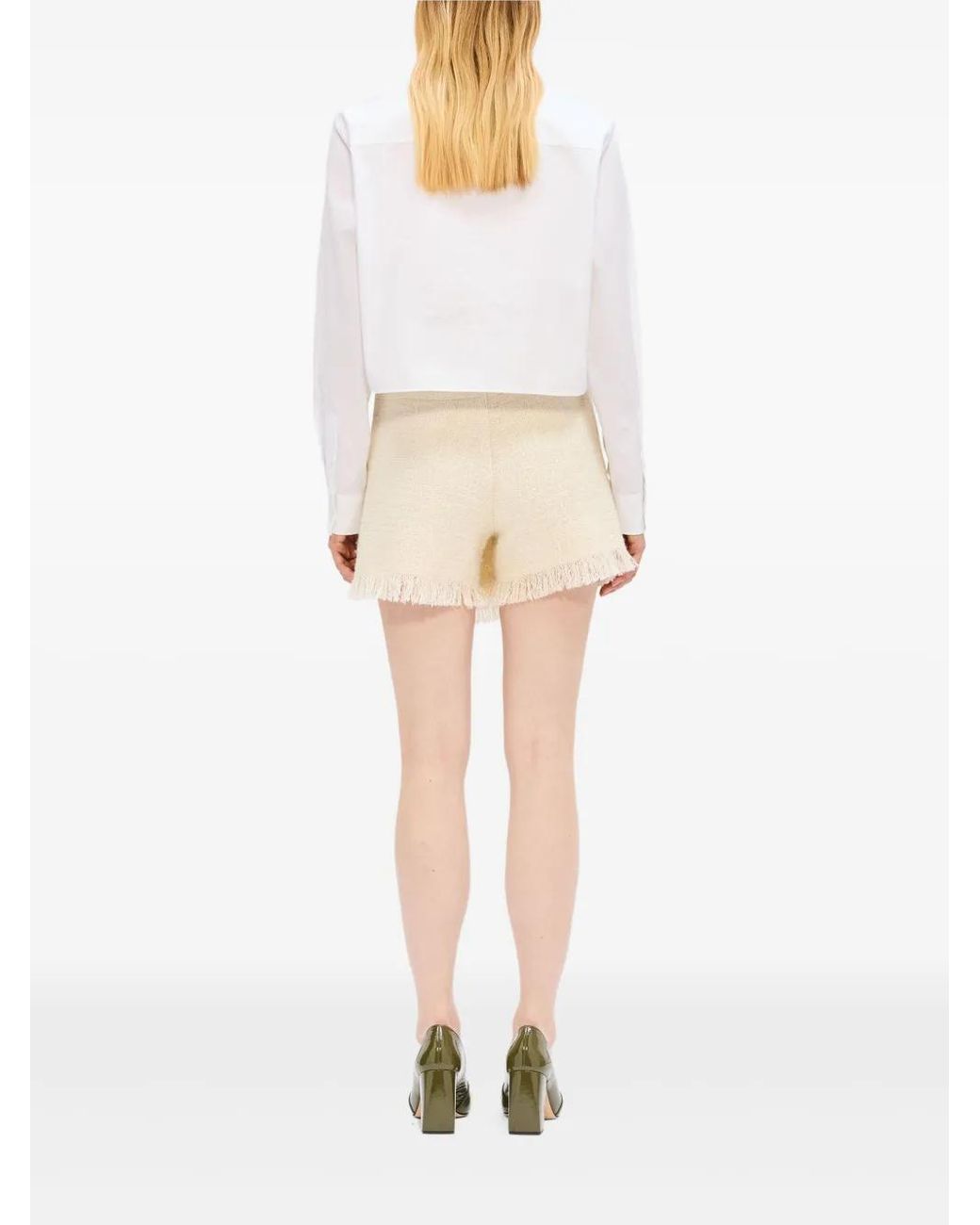 MSGM Natural Short With Fringe