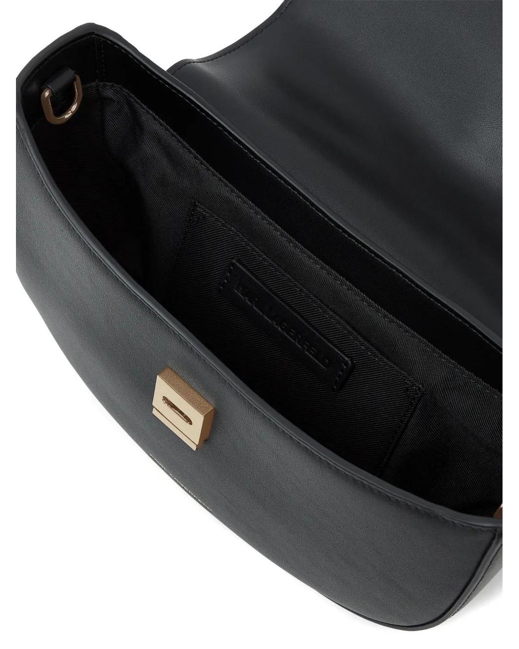 Karl Lagerfeld Black Leather Tote Bag