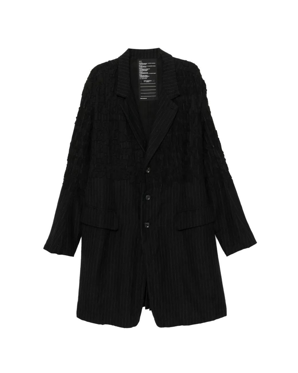 Nude:mm Black Single-Breasted Coat for men