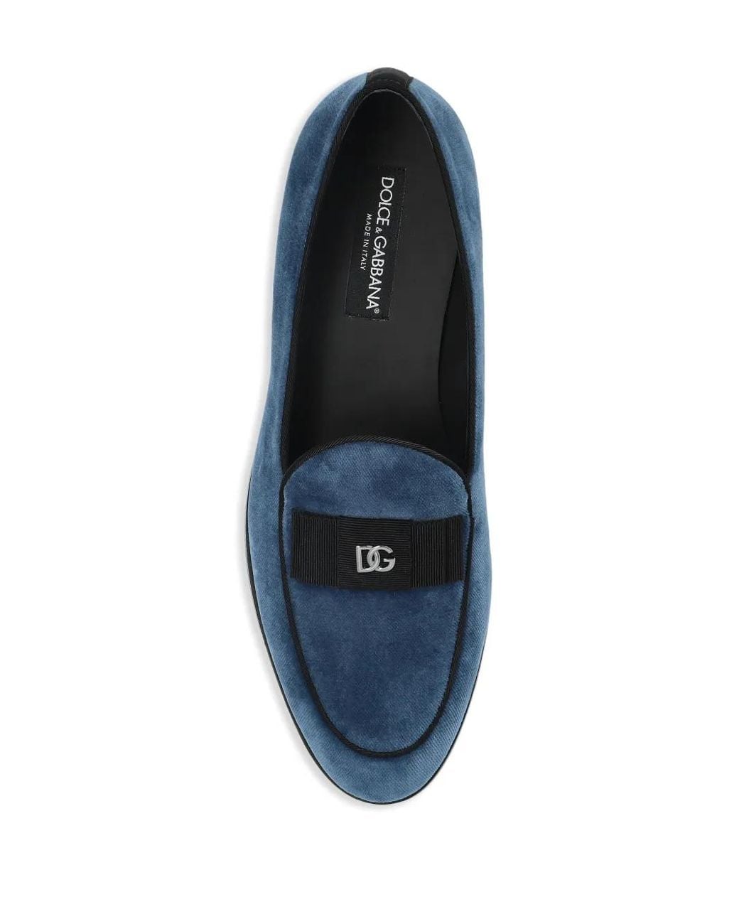 Dolce & Gabbana Blue Velvet Loafers for men