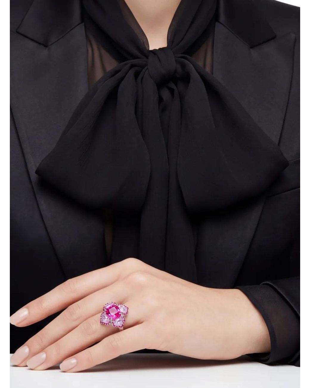 Anabela Chan Pink Fuchsia Lotus Ring