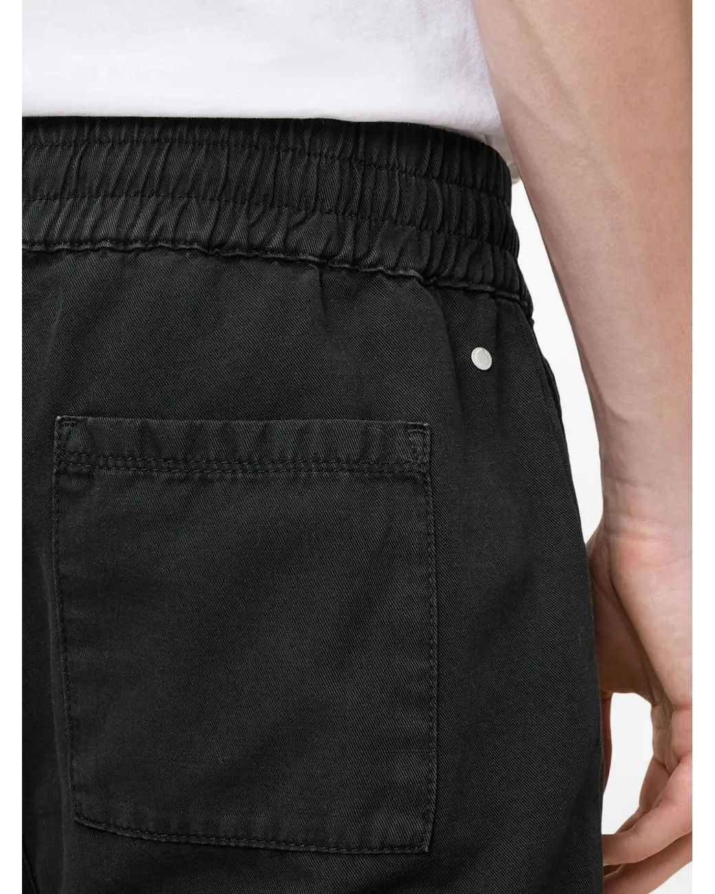 AllSaints Black Drawstring Elastic-Waist Shorts for men