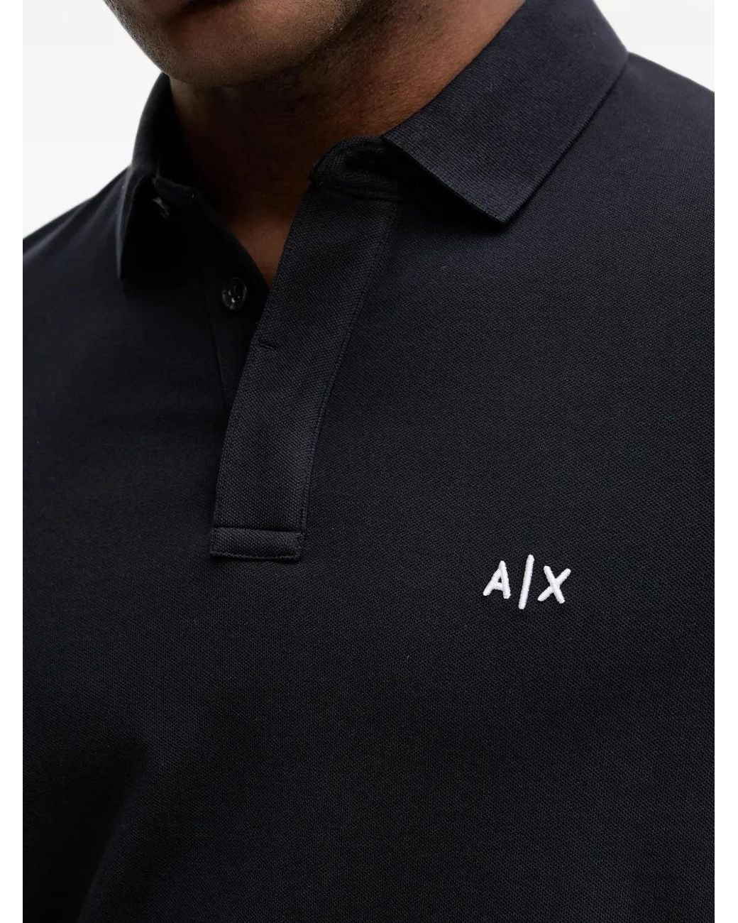 ARMANI EXCHANGE Blue Polo À Logo Brodé for men