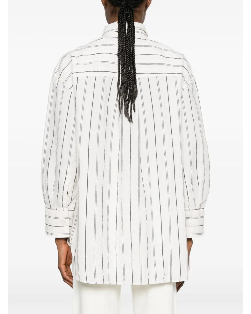 Lois White Striped Pocket Shirt