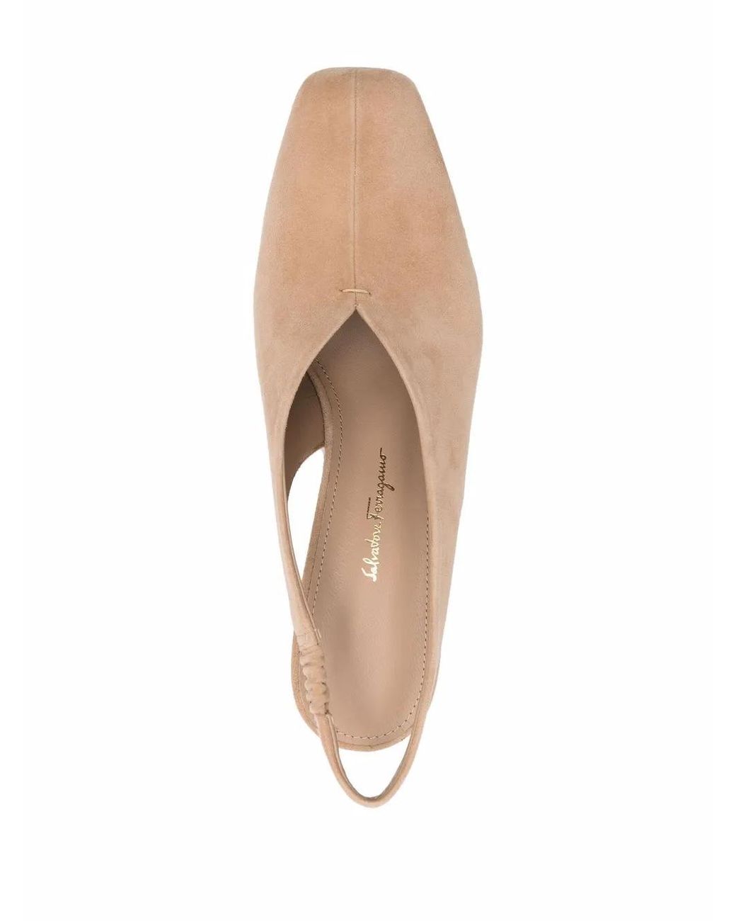 Ferragamo Natural F-Heel 100Mm Slingback Pumps