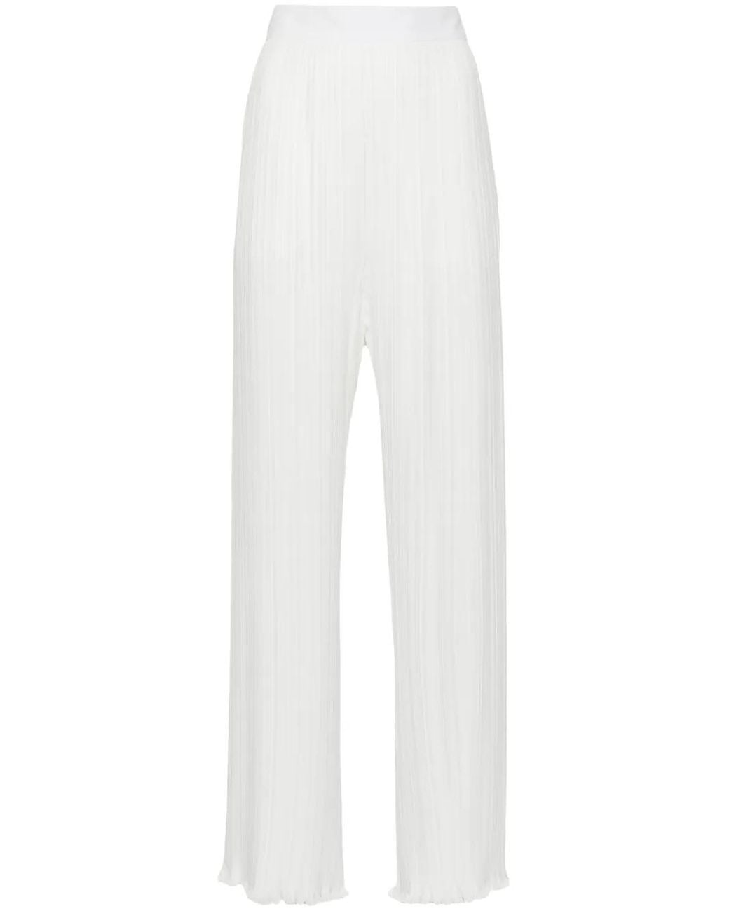 Lanvin White Pleated Trousers