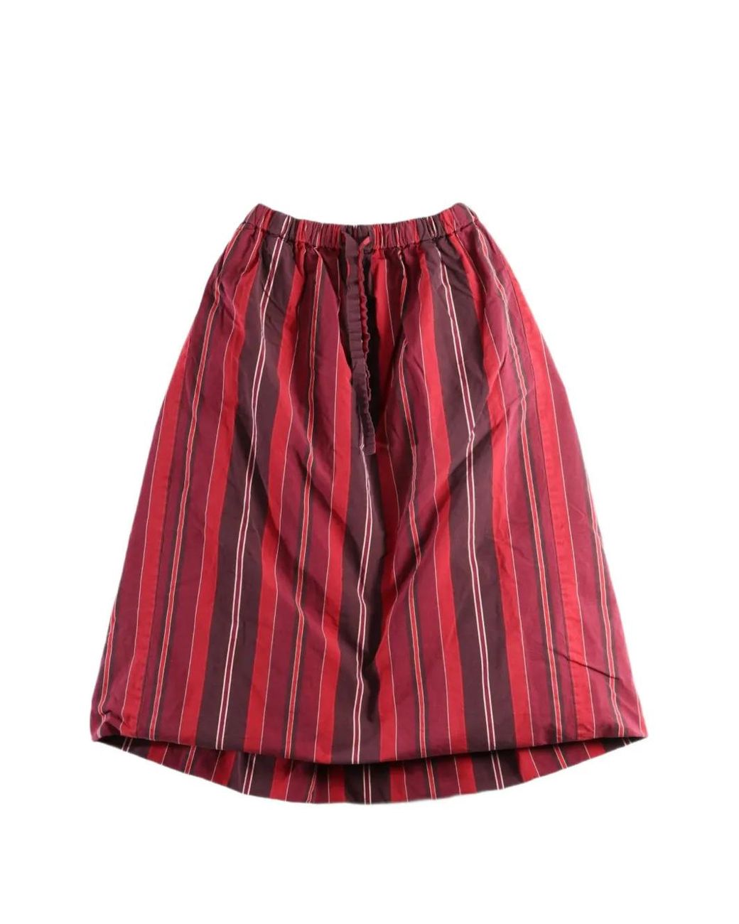 Casey Casey Red Jennie Striped Cotton Maxi Skirt