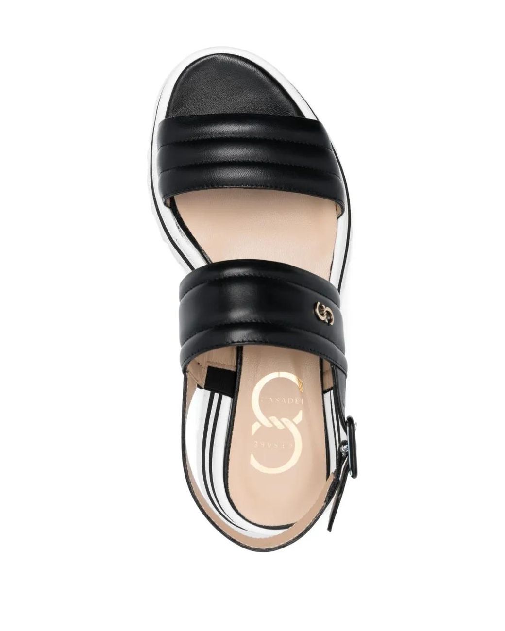 Casadei Black Wedge Sandals
