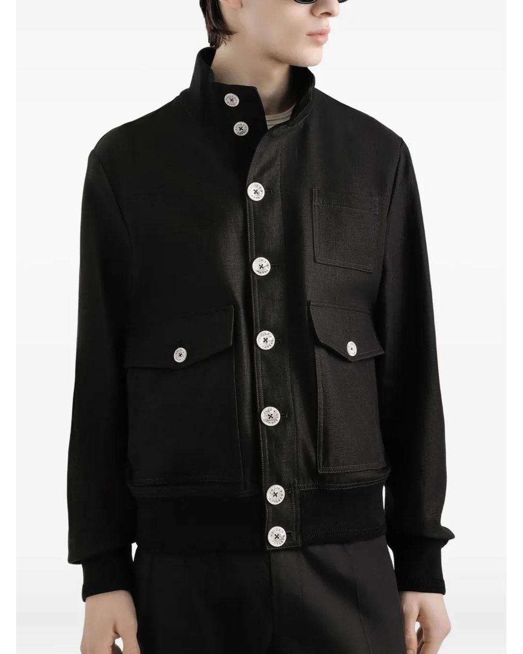 Dolce & Gabbana Black Multi-Pocket Button-Up Jacket for men