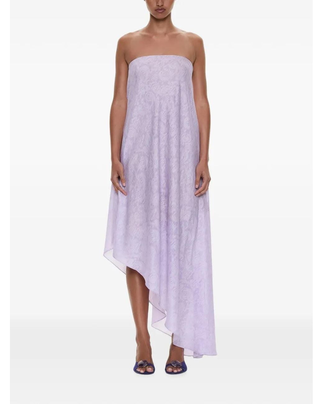 Christopher Esber Purple Light Leak Jacquard Strapless Dress