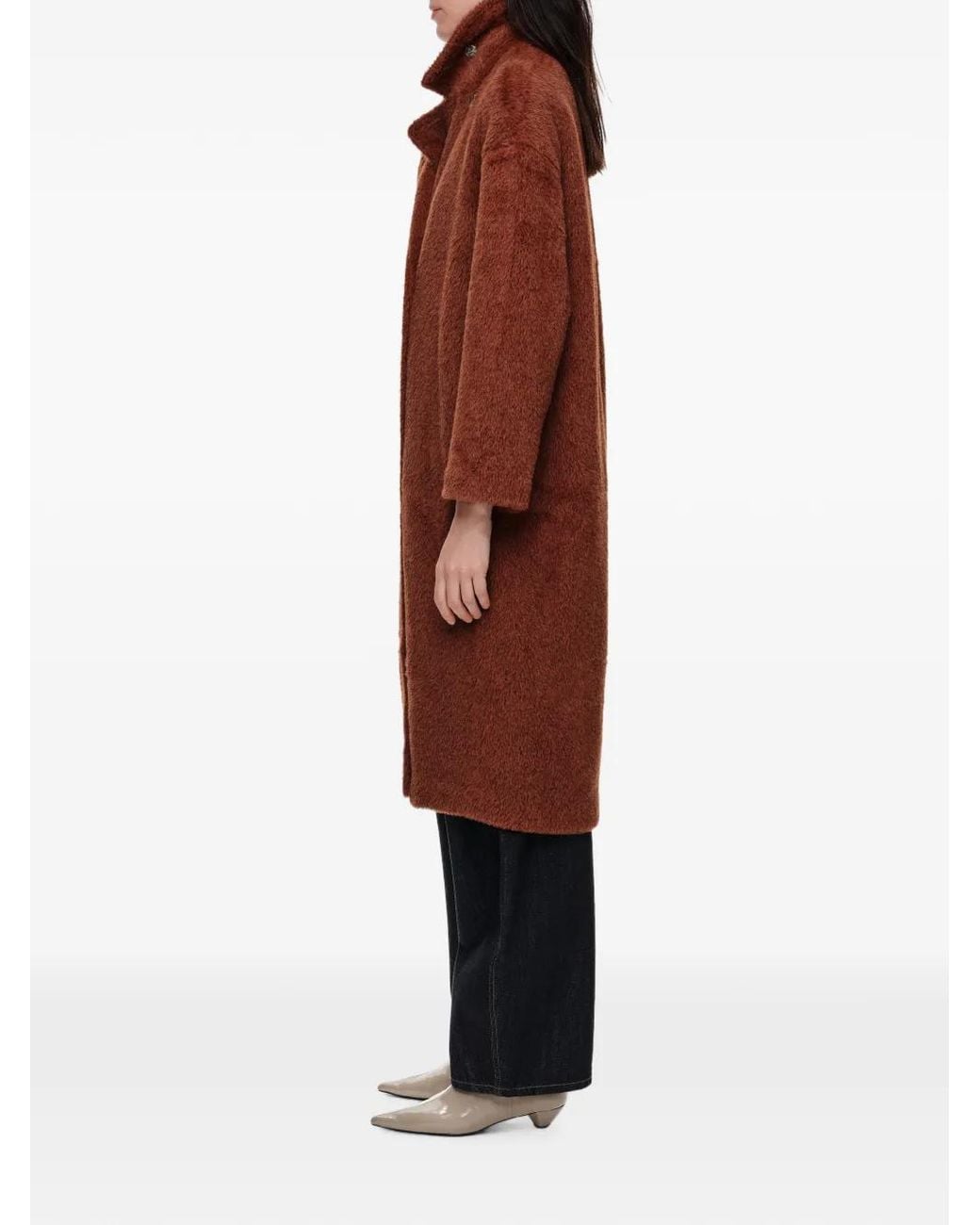 Bimba Y Lola Red Burnt- Fur Midi Coat