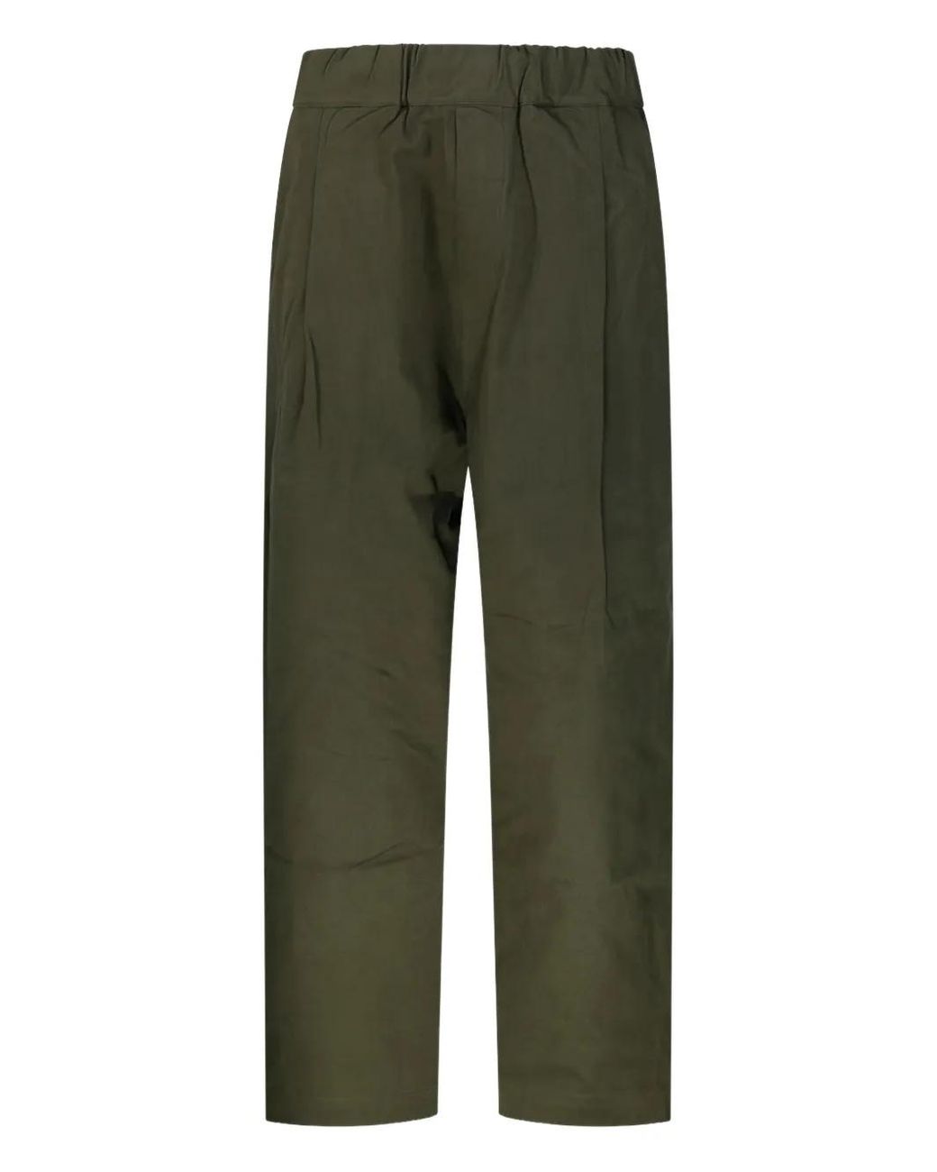 A PAPER KID Green Elasticated-Waistband Trousers for men