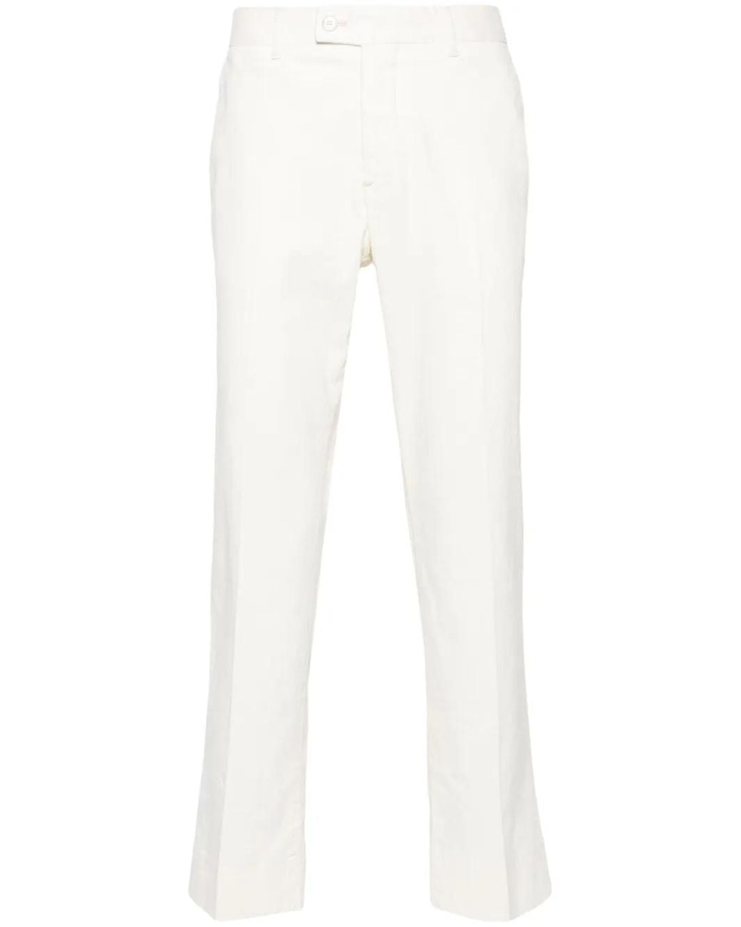 J.Lindeberg White Lois Mid-Rise Straight-Leg Trousers for men
