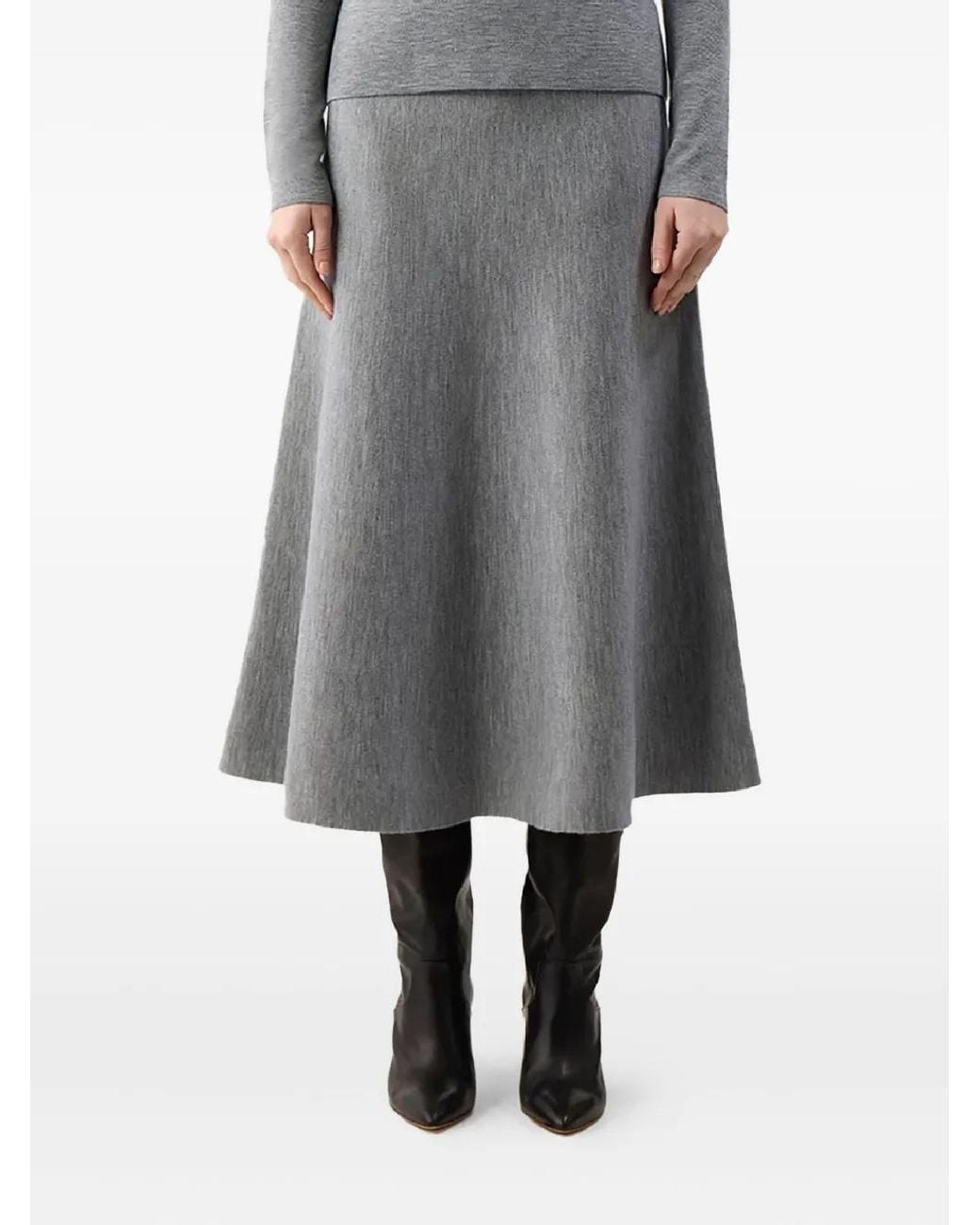 Gabriela Hearst Gray Freddie Knitted Midi Skirt