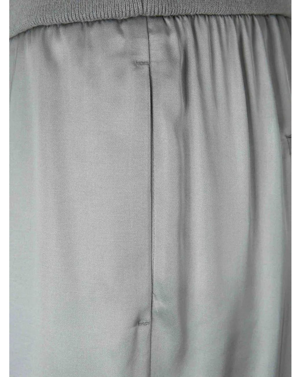 Peserico Gray Drawstring-Waist Wide-Leg Trousers