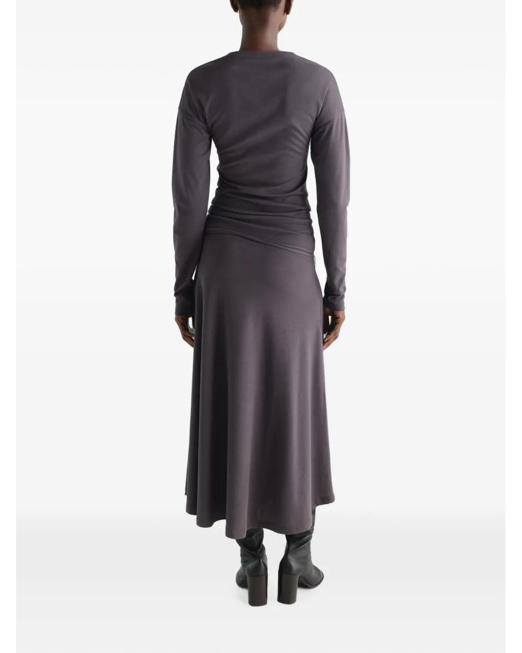 Lemaire Blue Fluid Long-Sleeve Dress