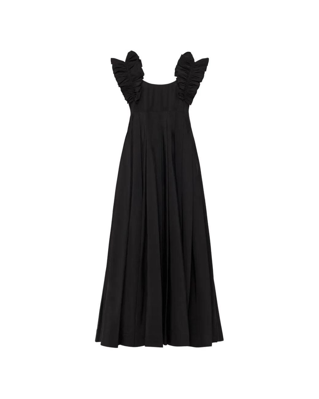 Cinq À Sept Black Ruffled Pleated Dress