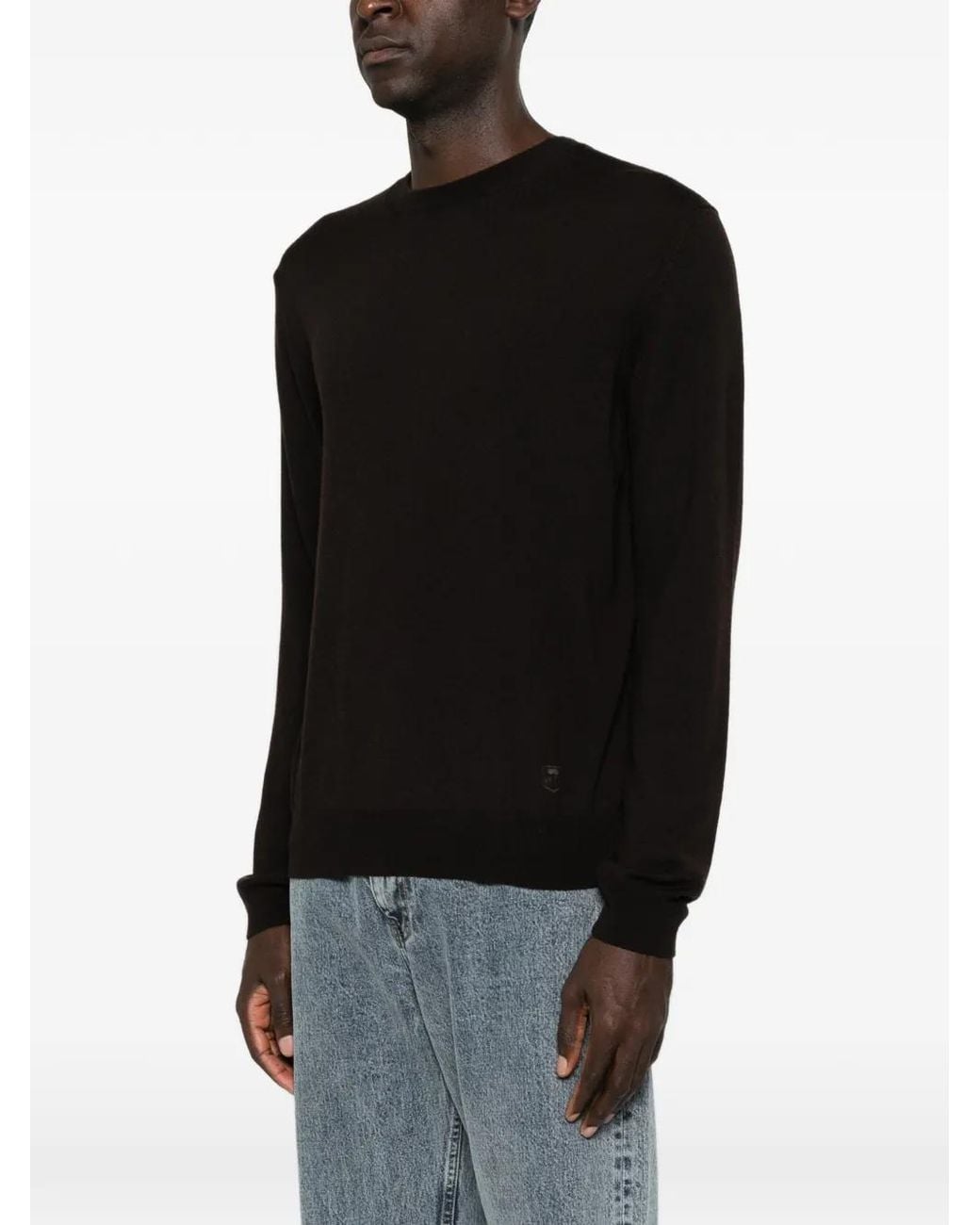 Corneliani Black Crew-Neck Sweater for men