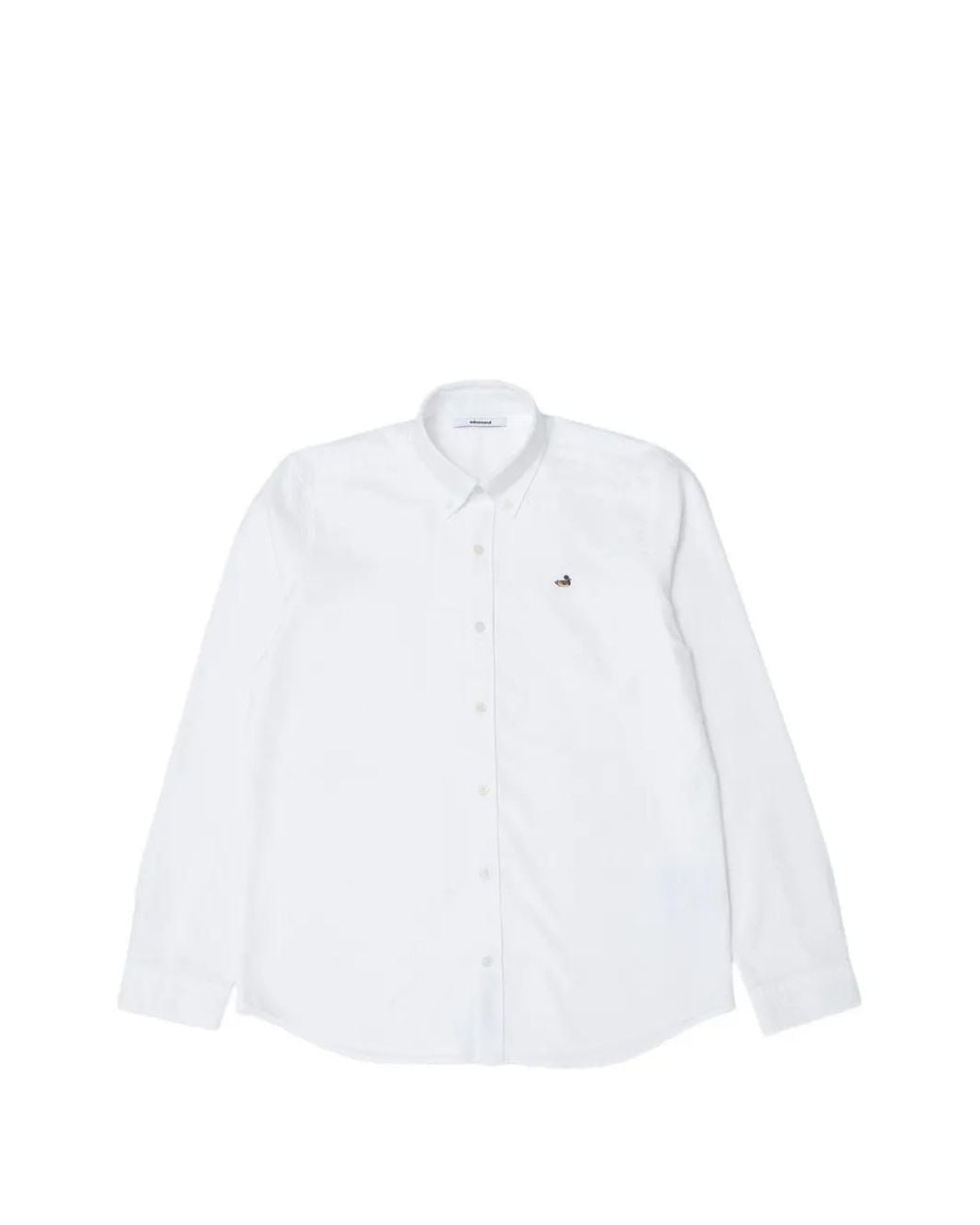 Edmmond Studios White Duck Oxford Embroidered-Logo Shirt for men