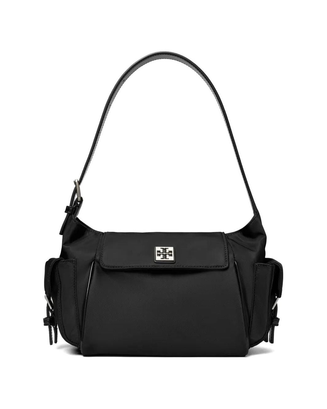 Tory Burch Black Sac Porté Épaule À Plaque Logo
