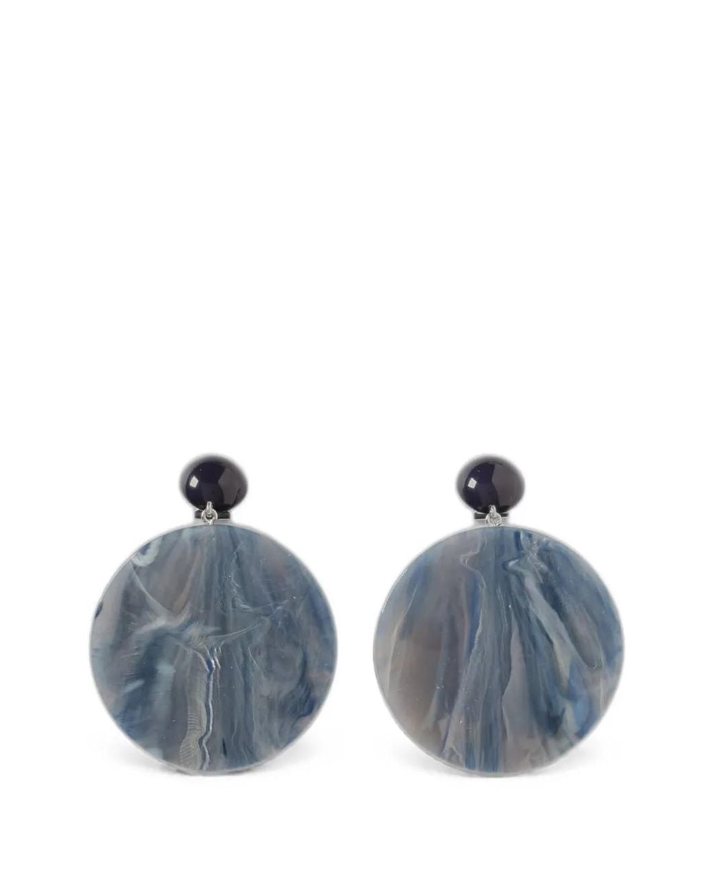Emporio Armani Blue Marbled-Effect Drop Earrings