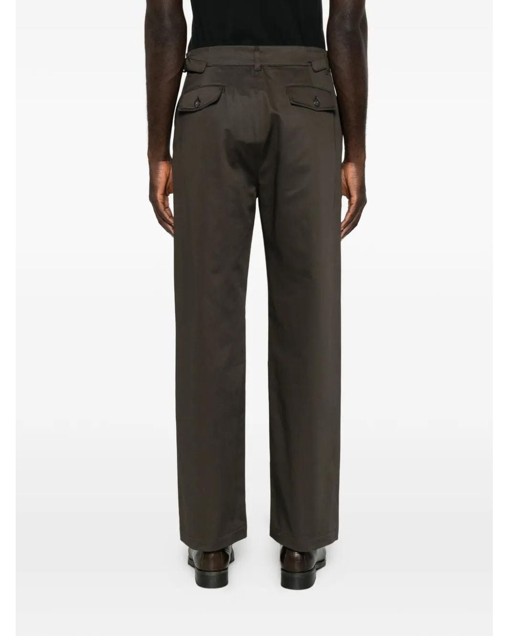 Amaranto Gray Flap-Pocket Straight-Leg Trousers for men