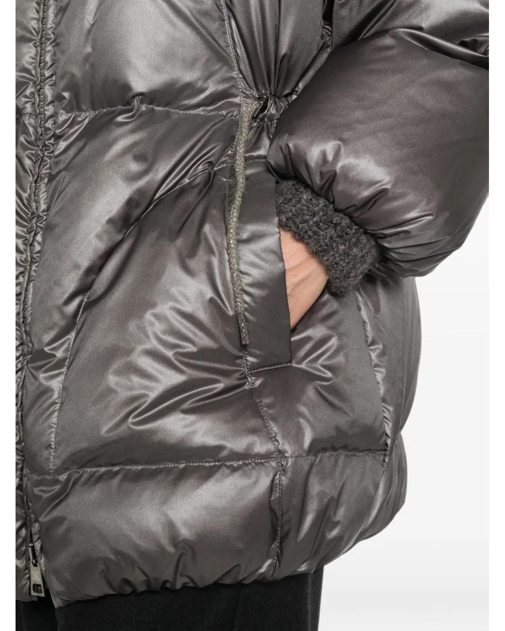 Panicale Gray Quilted Drawstring Jacket