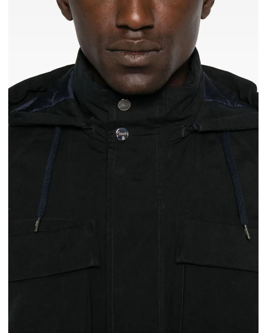 Giacca Con Cappuccio E Tasca di Herno in Black da Uomo
