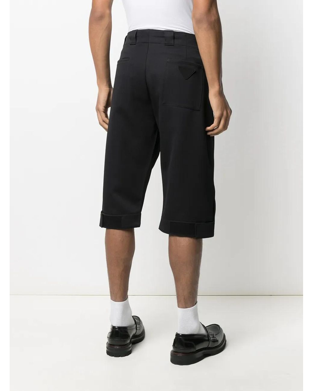 Pantalon Crop À Patch Logo Prada pour homme en coloris Black