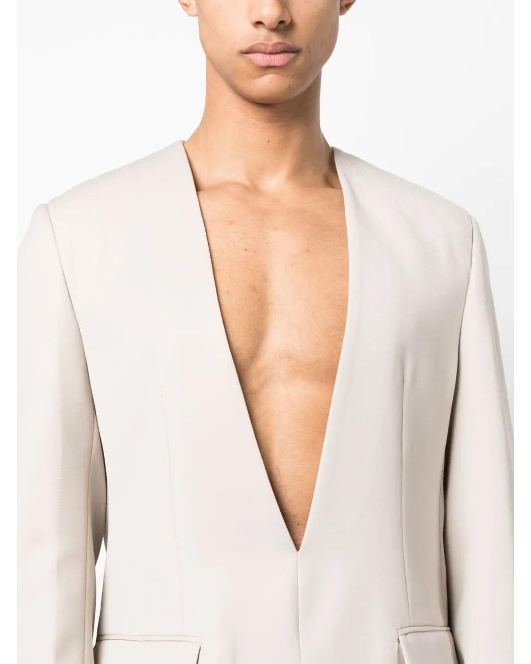 BOTTER Blue Plunging V-Neck Wool Blazer