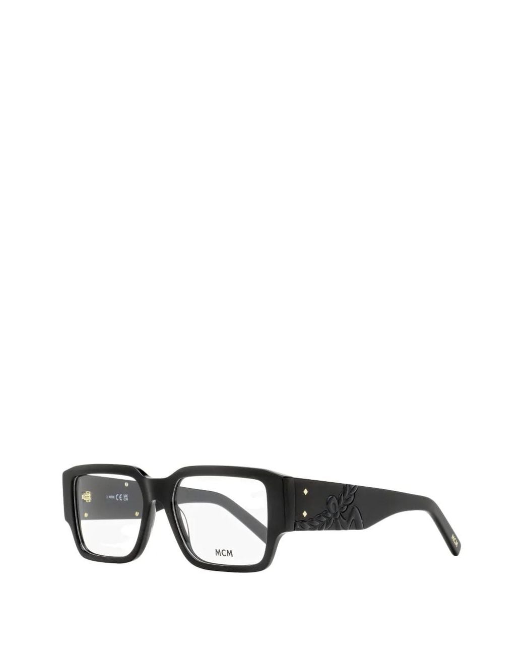 MCM Black Laurel Relief Rectangular-Frame Glasses