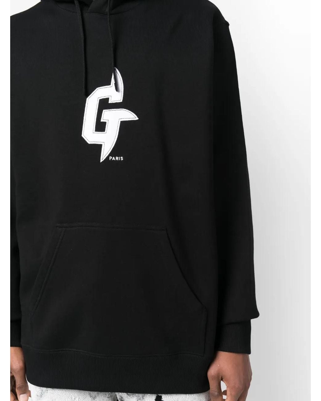 Givenchy Black Logo-Patch Cotton Hoodie for men