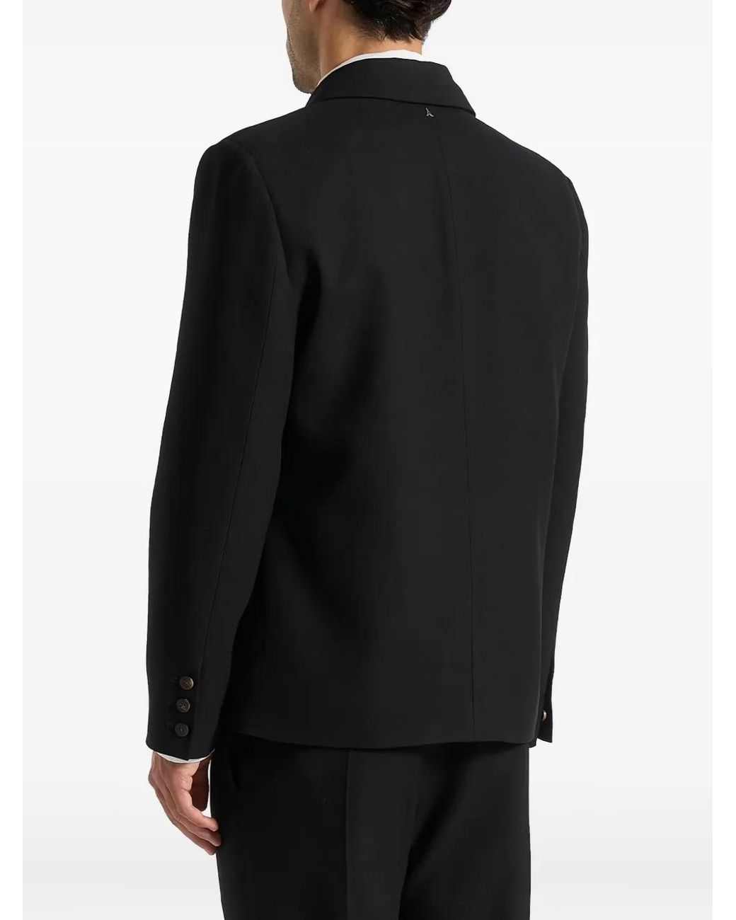 Manière De Voir Black Alec Double Breasted Suit Jacket With Contrast Lapel for men