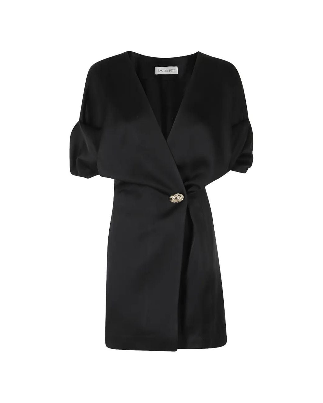 Raquel Diniz Black Anastasia Draped Mini Dress