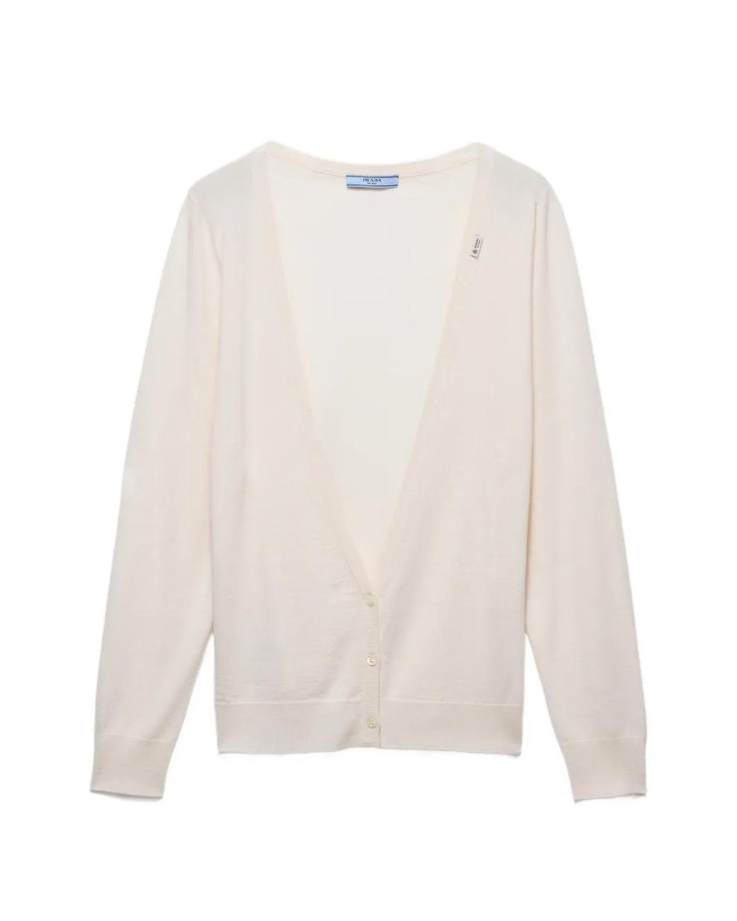 Prada White Cashmere Cardigan