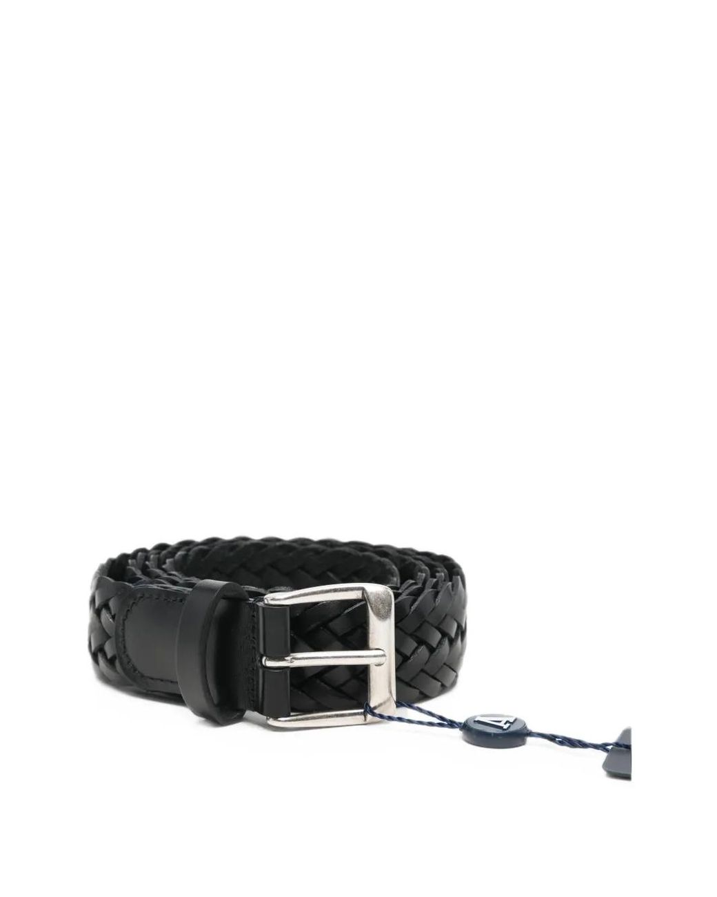 Andersons Black Woven Leather Belt for men