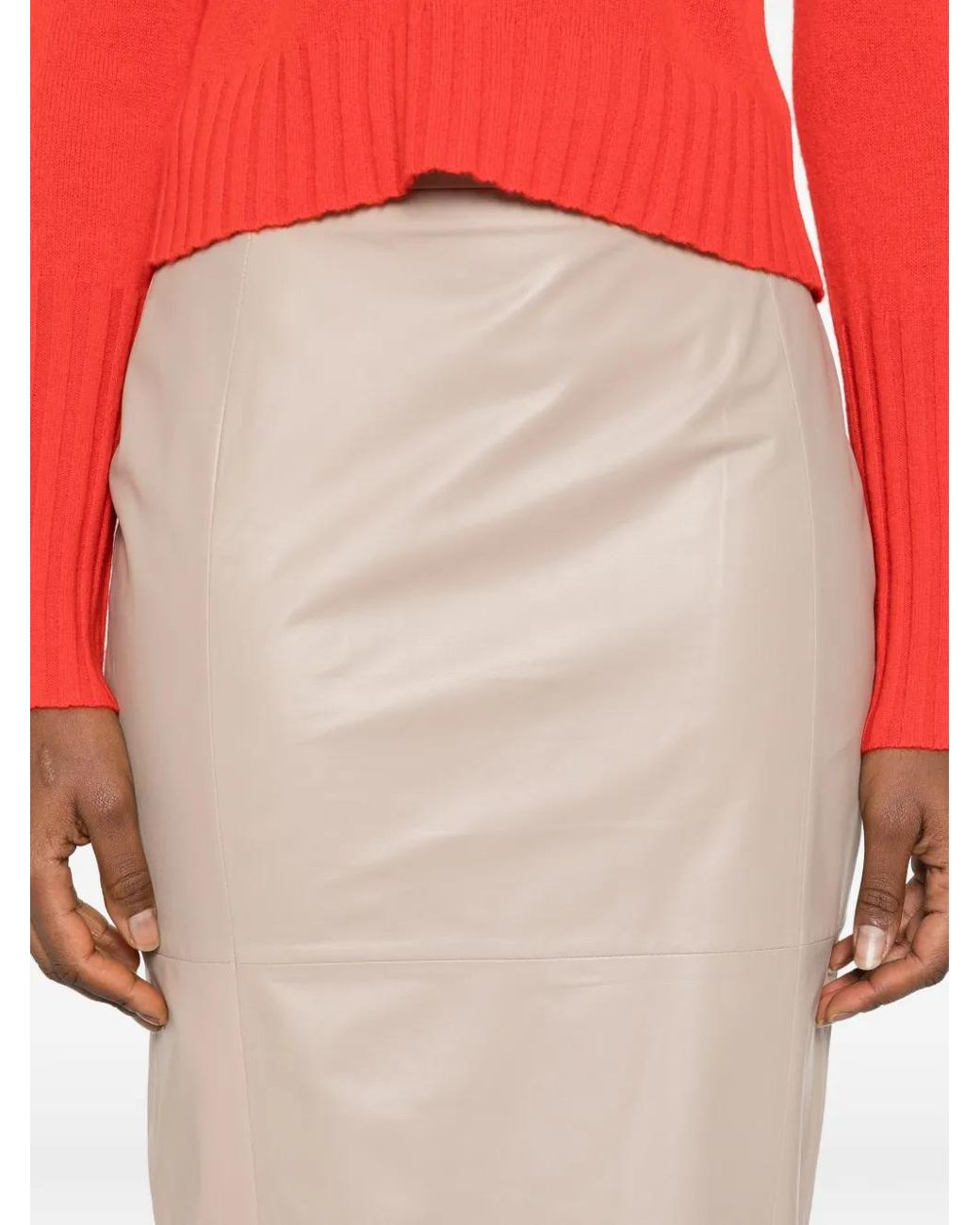 Max Mara Natural Leather Skirt