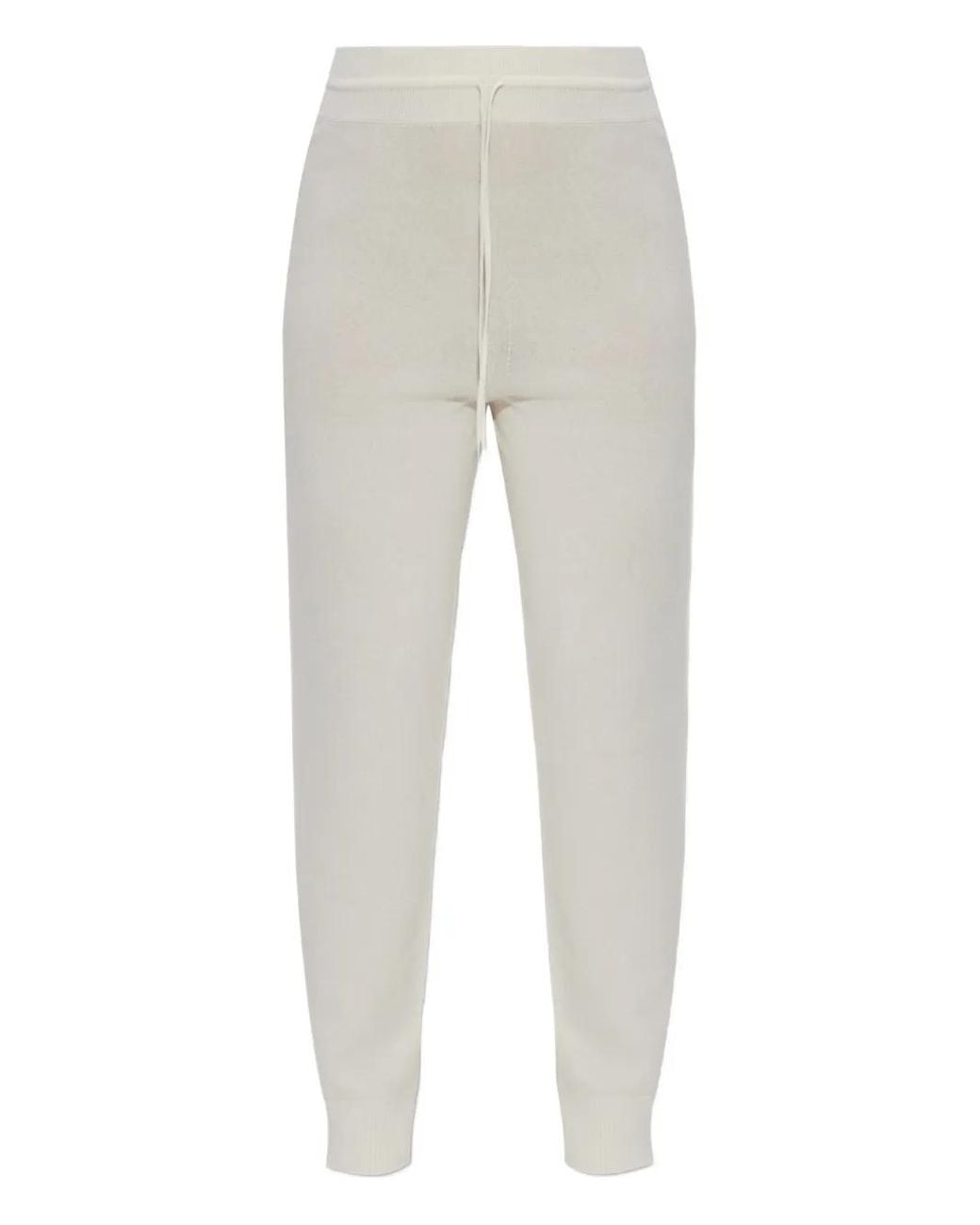 Fabiana Filippi Gray Ribbed-Knit Drawstring Trousers