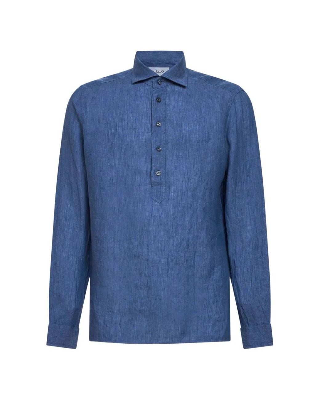 D4.0 Blue Buttoned Linen Shirt for men