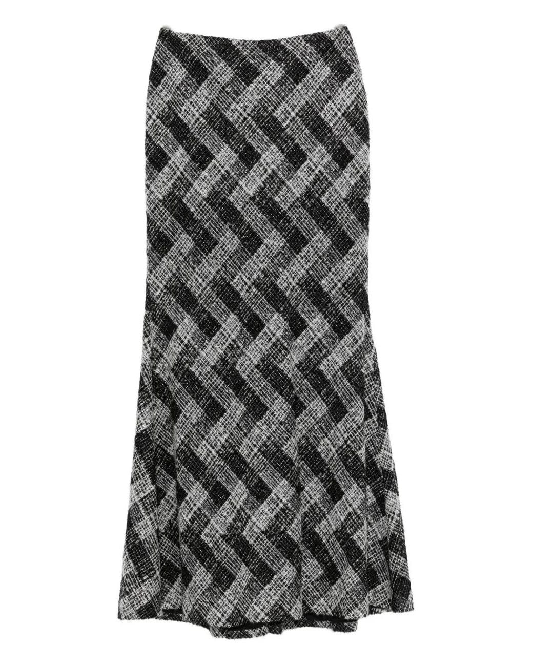Elie Saab Gray Chevron Skirt
