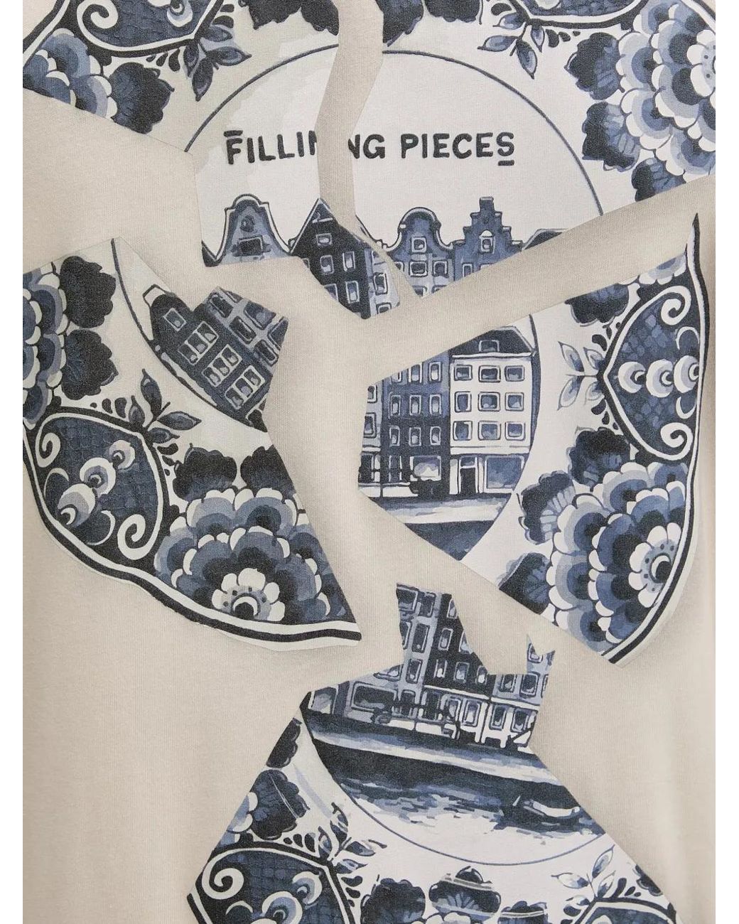 Filling Pieces White Graphic-Print T-Shirt for men