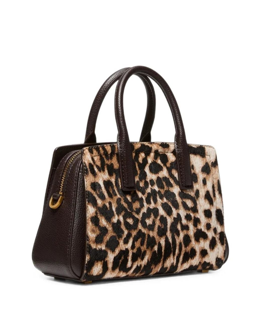 Michael Kors Black Small Laila Calfskin Satchel With Leopard Print