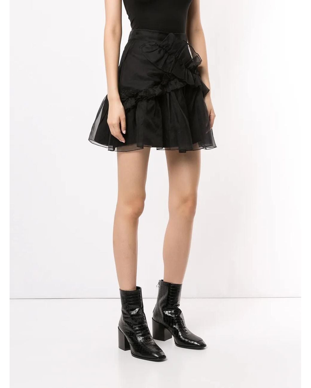 Macgraw Black Souffle Ruffle Skirt