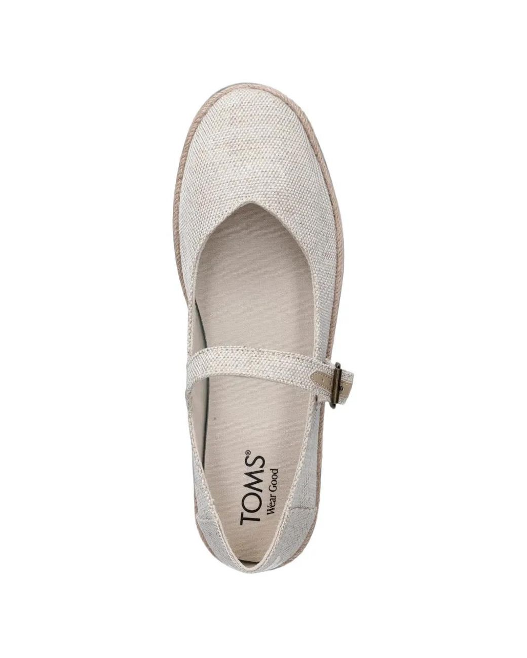 TOMS White Buckle-Strap Platform Espadrilles